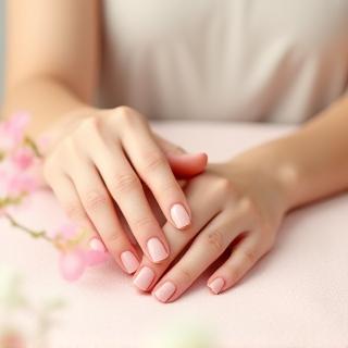 Hands with natural manicure
